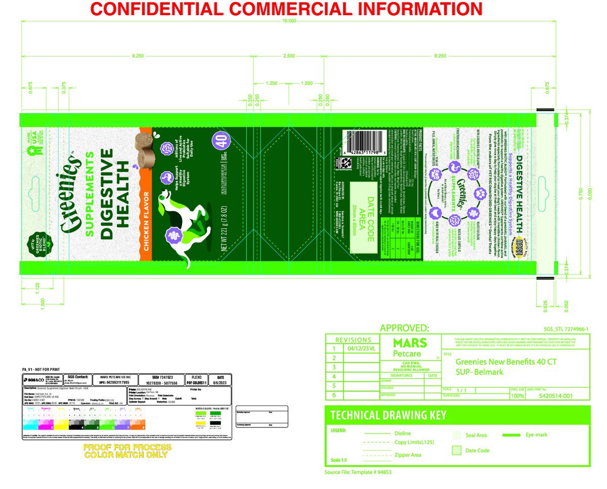 slide 7 of 13, Greenies Digestive Health Chicken Flavored Supplements 40 ea, 7.8 oz