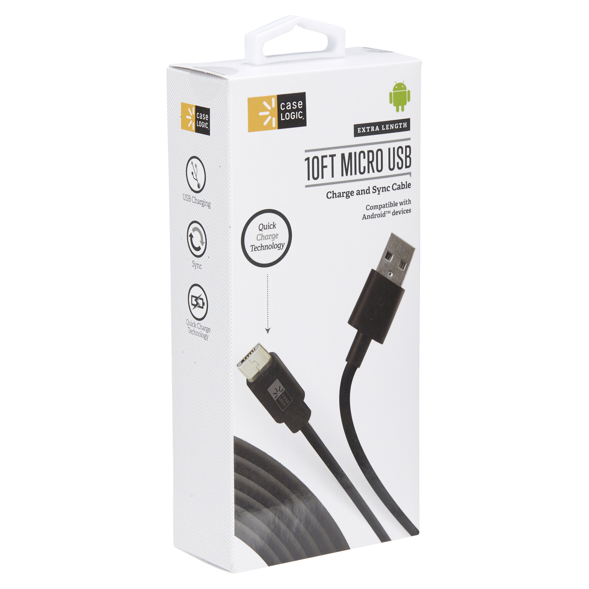 slide 6 of 29, Case Logic Black Micro USB Cable, 10 ft