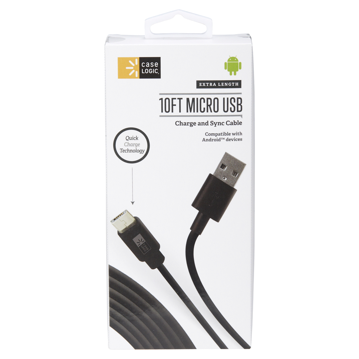 slide 1 of 29, Case Logic Black Micro USB Cable, 10 ft