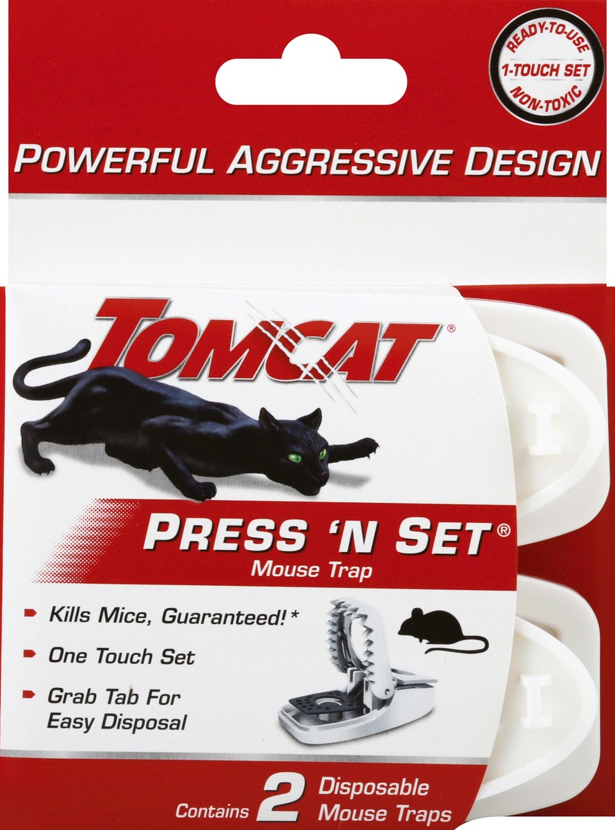 Tomcat Mouse Traps, Press 'N Set - 2 traps