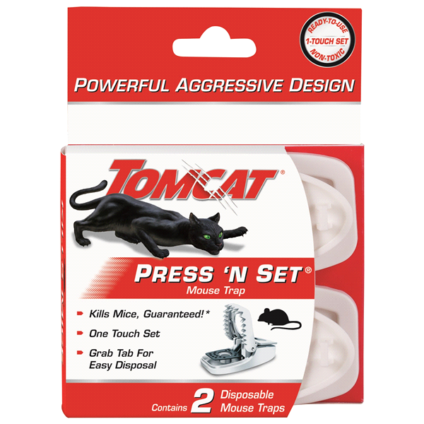 slide 1 of 6, Tomcat Press'N Set Mouse Trap, 2 ct