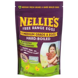 Nellie's Free Range Hard-Boiled Eggs Medium 6 ea