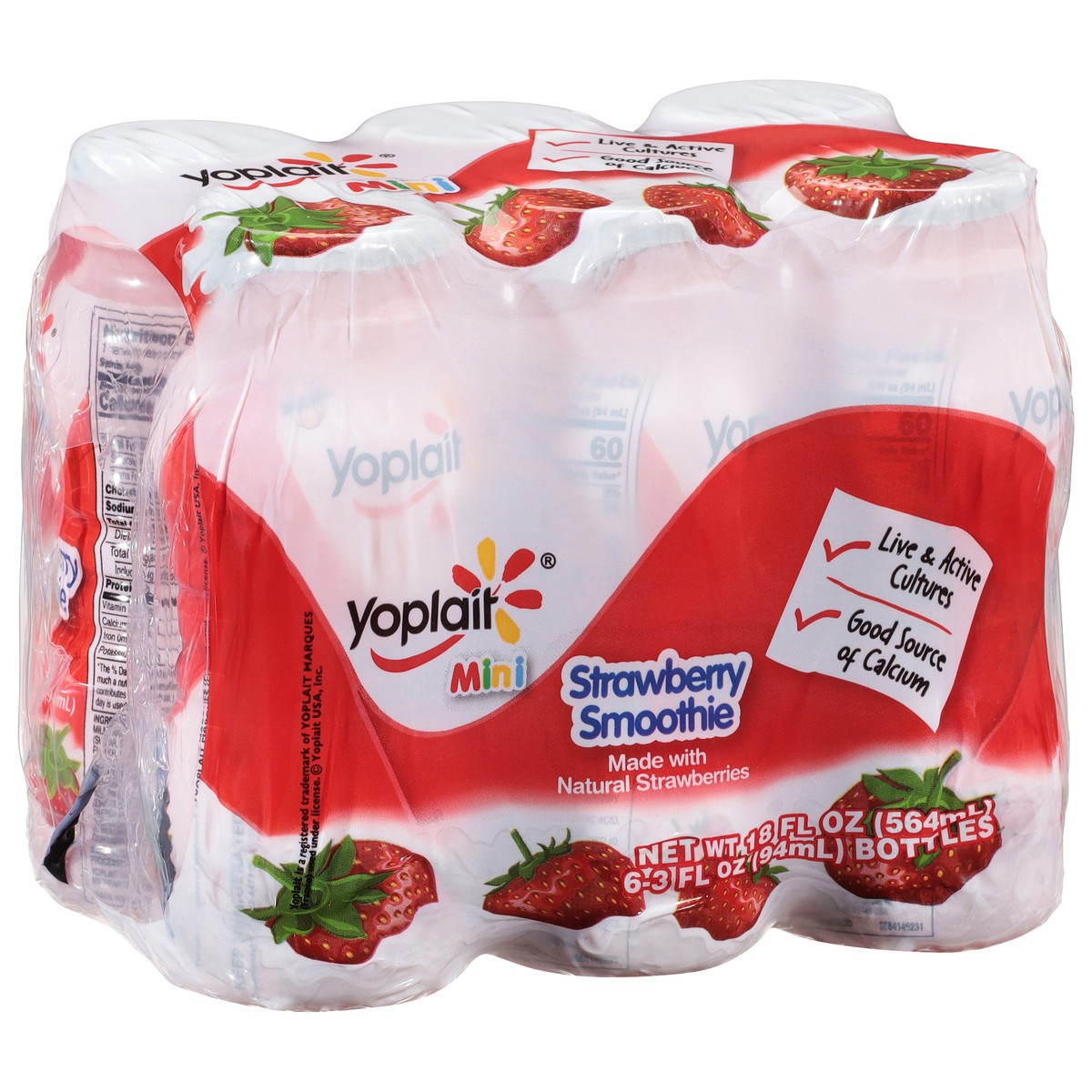 slide 13 of 14, Yoplait Strawberry Smoothie Mini 6 - 3 fl oz Bottles, 6 ct