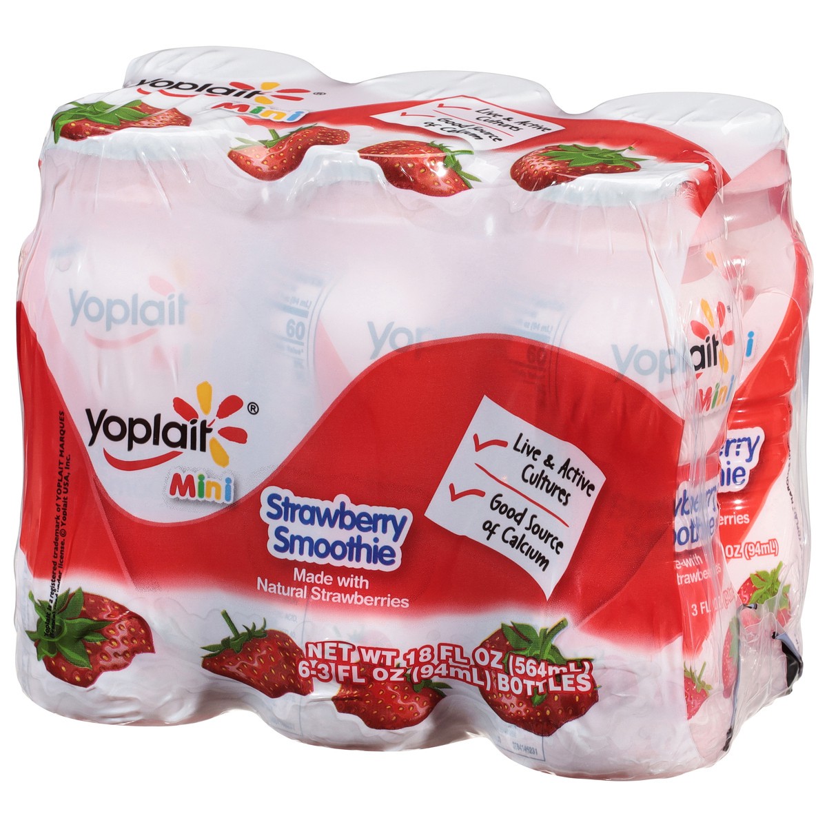 slide 11 of 14, Yoplait Strawberry Smoothie Mini 6 - 3 fl oz Bottles, 6 ct