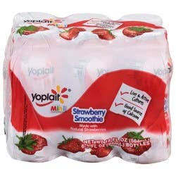 Yoplait Strawberry Smoothie Mini 6 - 3 fl oz Bottles