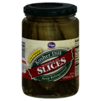 slide 1 of 1, Kroger Kosher Dill Pickle Slices, 20 oz