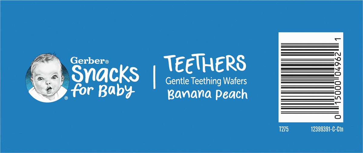 slide 8 of 9, Gerber Teethers Banana Peach Gentle Teething Wafers, 1.7 oz