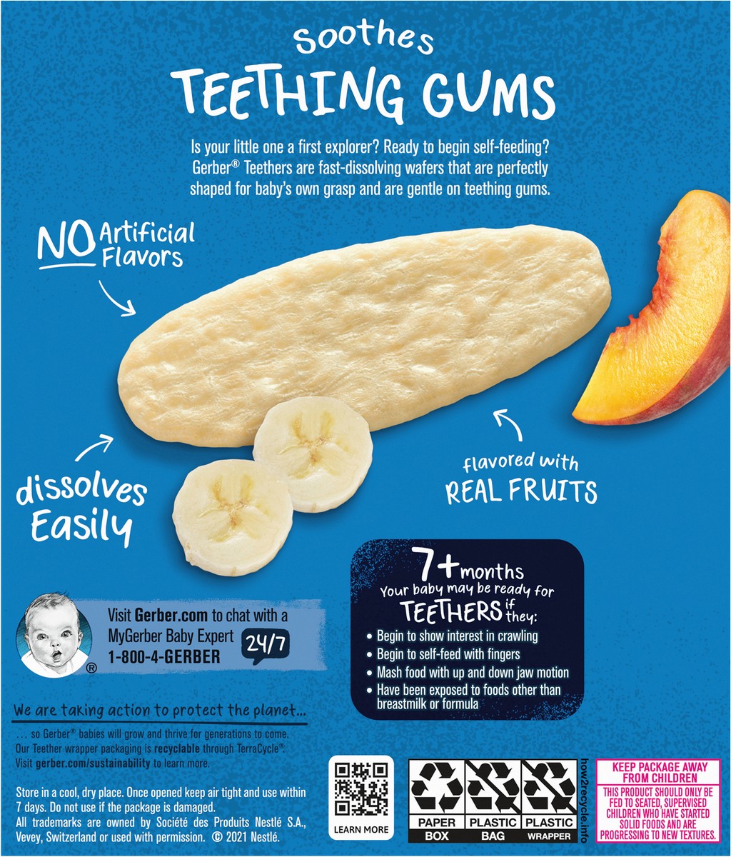 slide 5 of 9, Gerber Teethers Banana Peach Gentle Teething Wafers, 1.7 oz