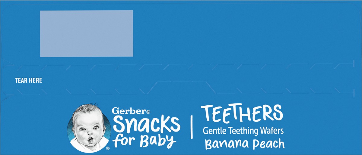 slide 9 of 9, Gerber Teethers Banana Peach Gentle Teething Wafers, 1.7 oz