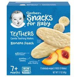 Gerber Snacks for Baby Teethers, Banana Peach, 1.7 oz Box (12 Pack)