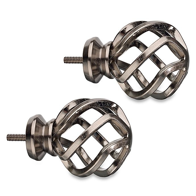 slide 1 of 1, Cambria Premier Complete Birdcage Finials - Graphite, 2 ct