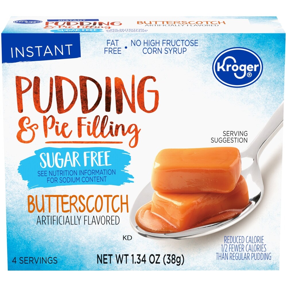 slide 1 of 1, Kroger Sugar Free Butterscotch Instant Pudding Mix, 1.34 oz