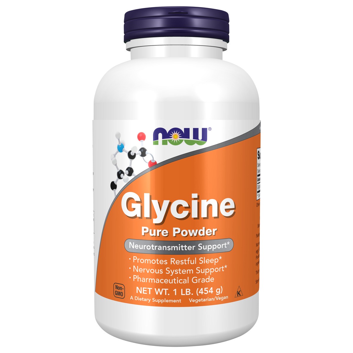 slide 1 of 4, NOW Glycine Pure Powder - 1 lb., 1 lb