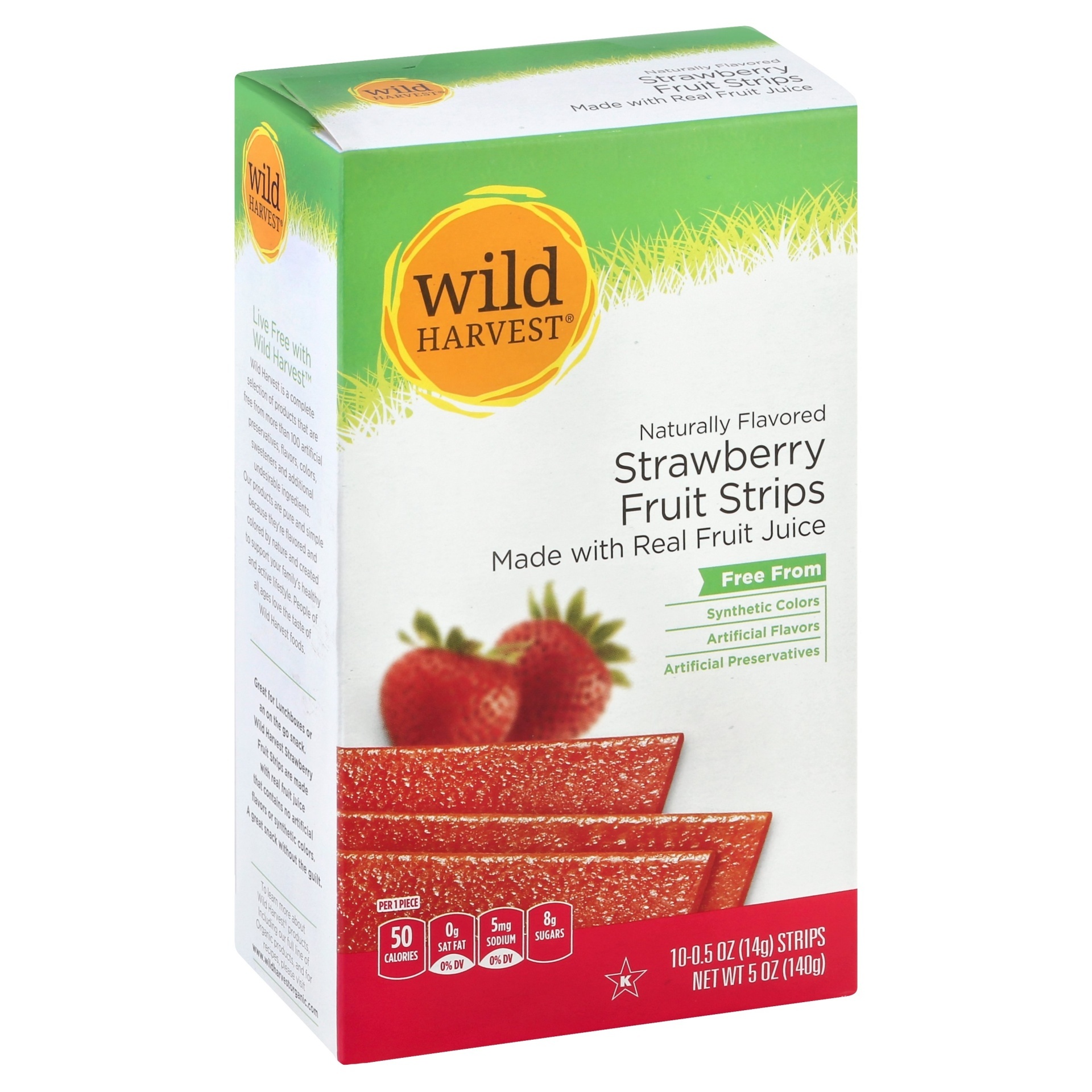 slide 1 of 1, Wild Harvest Strawberry Fruit Strips 10 Ct, 5 oz