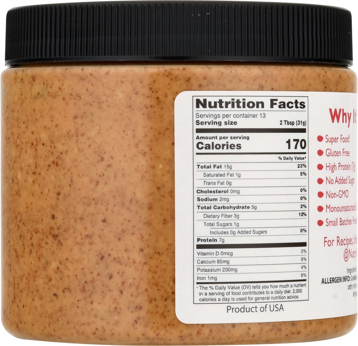 slide 5 of 9, Nutty Novelties Smooth & Unsalted Almond Butter 15 oz, 15 oz