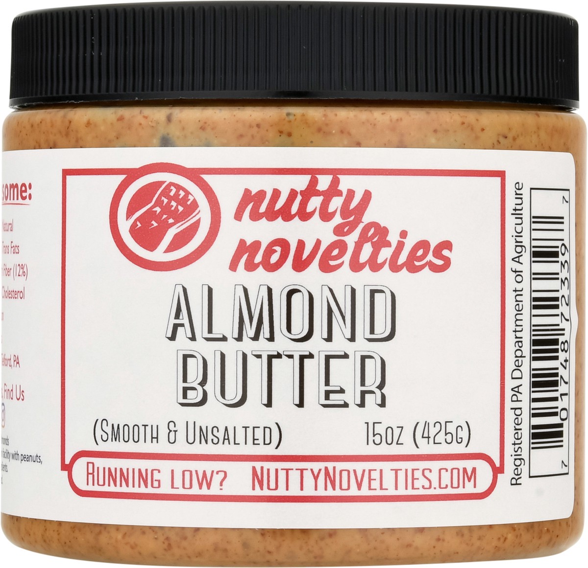 slide 4 of 9, Nutty Novelties Smooth & Unsalted Almond Butter 15 oz, 15 oz