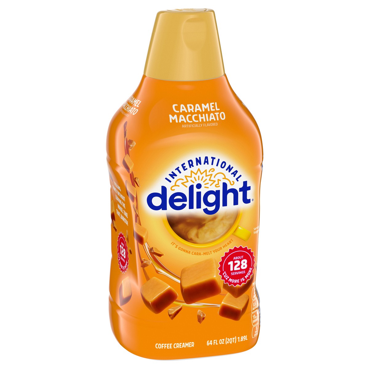 slide 5 of 12, International Delight Coffee Creamer, Caramel Macchiato, Refrigerated Flavored Creamer, 64 FL OZ Bottle, 64 fl oz