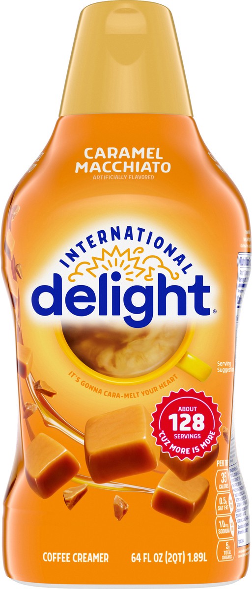 slide 6 of 12, International Delight Coffee Creamer, Caramel Macchiato, Refrigerated Flavored Creamer, 64 FL OZ Bottle, 64 fl oz