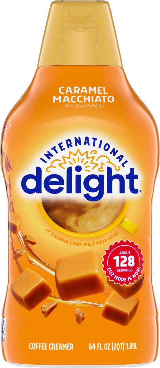 slide 10 of 12, International Delight Coffee Creamer, Caramel Macchiato, Refrigerated Flavored Creamer, 64 FL OZ Bottle, 64 fl oz