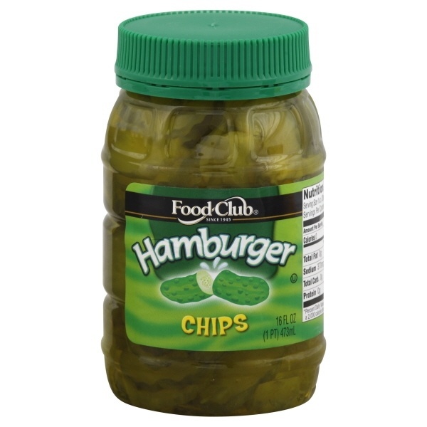 slide 1 of 1, Food Club Hambuger Pickle Chips, 16 oz