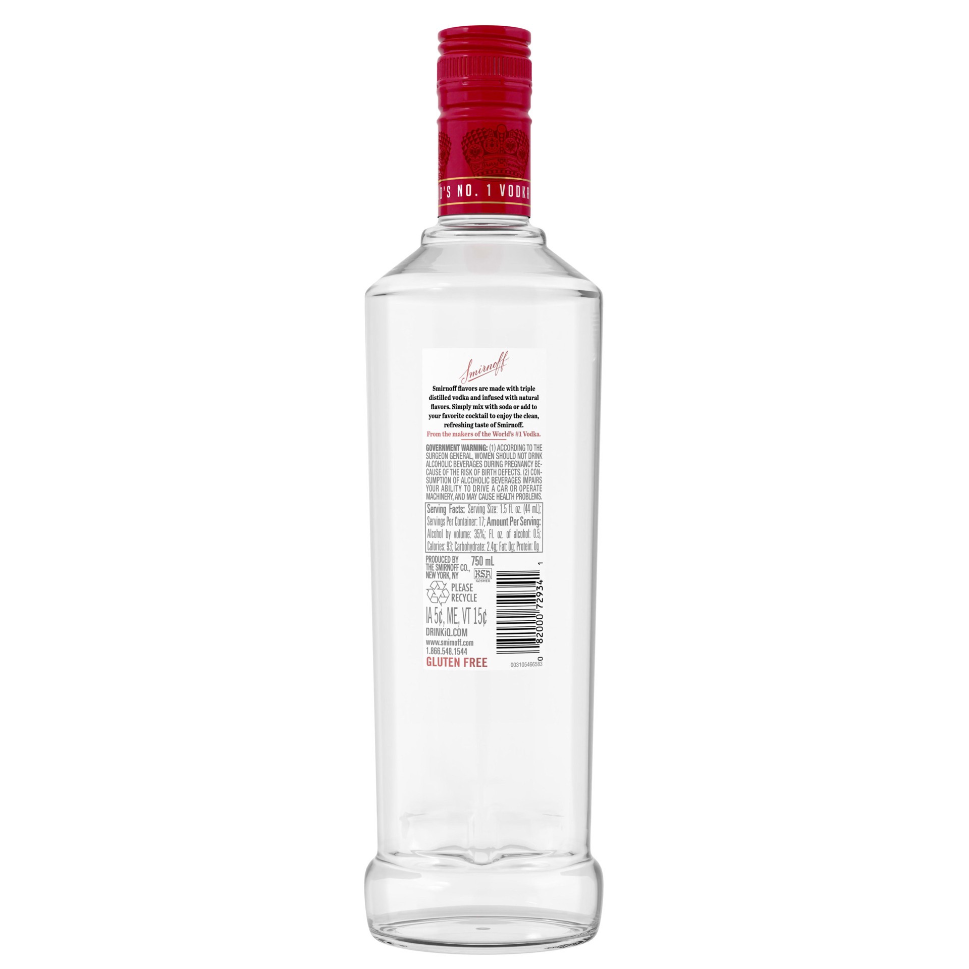 slide 4 of 4, Smirnoff Strawberry (Vodka Infused With Natural Flavors), 750 mL, 750 ml