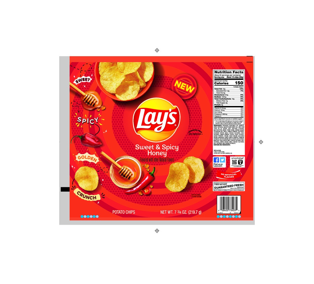 slide 3 of 9, Lay's Potato Chips Sweet & Spicy Honey 7 3/4 Oz, 7.75 oz