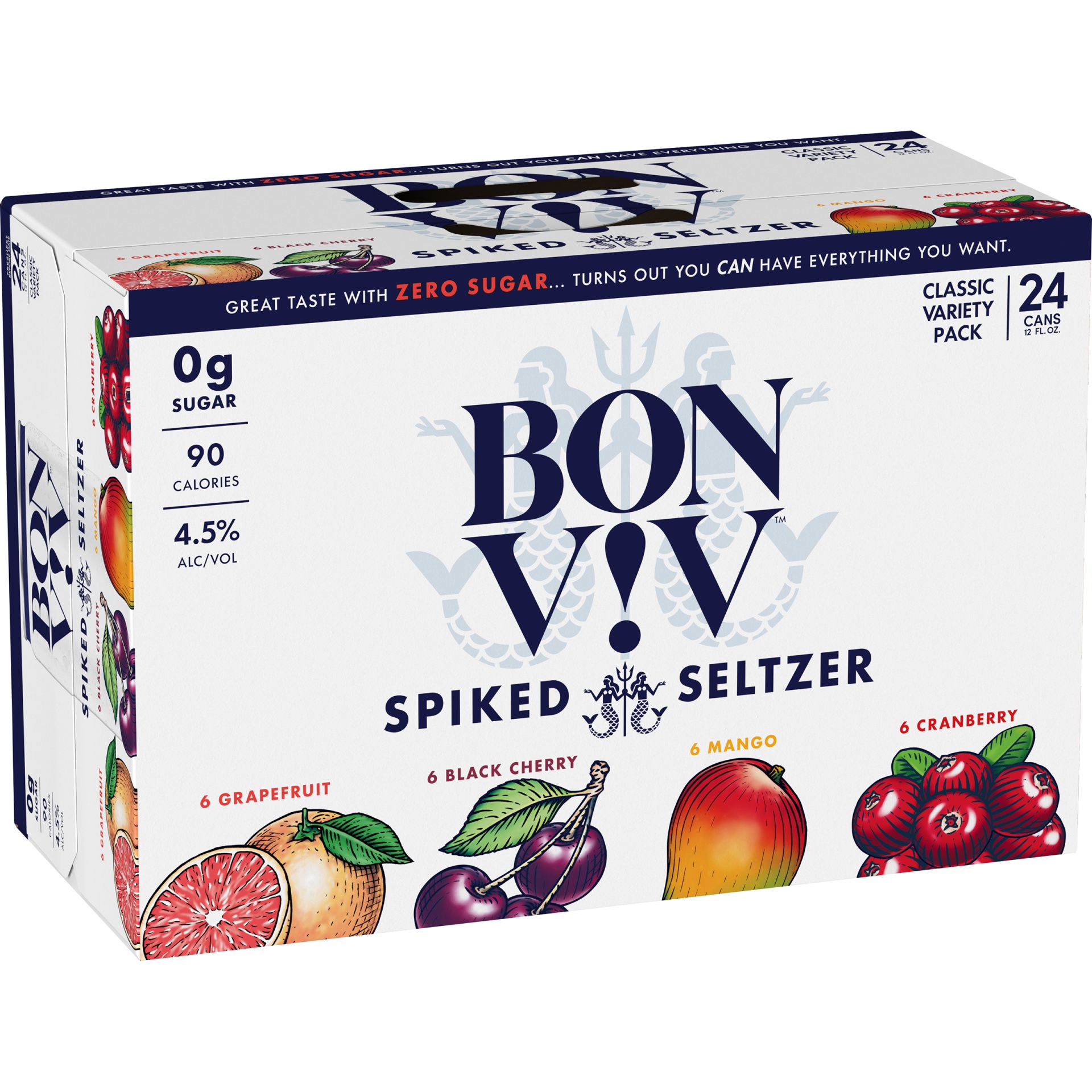 slide 1 of 1, Bon V!V Spiked Seltzer Classic Variety Pack, 4.5% ABV, 24 ct; 12 oz