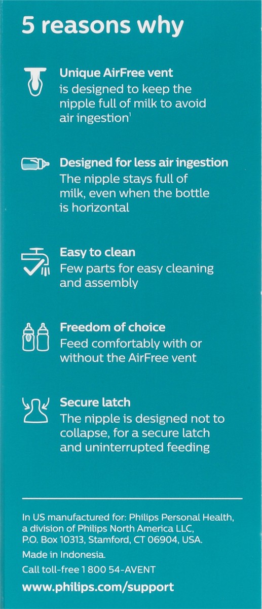 slide 9 of 9, Philips Avent 1M+ Anti-Colic Baby Bottle With Airfree Vent 3 ea, 3 ct