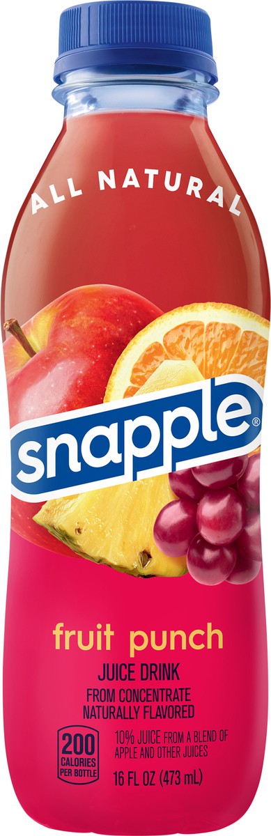 slide 7 of 7, Snapple Fruit Punch, 16 fl oz recycled plastic bottle, 16 fl oz