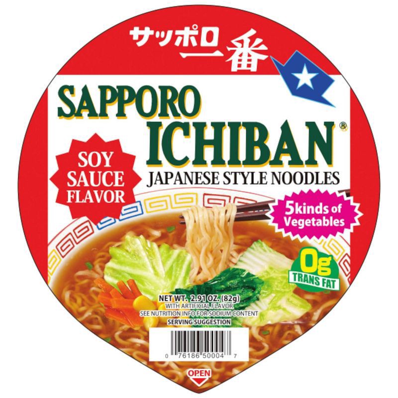 slide 2 of 2, Sapporo Ichiban Soy Sauce Ramen Bowl, 82 gram