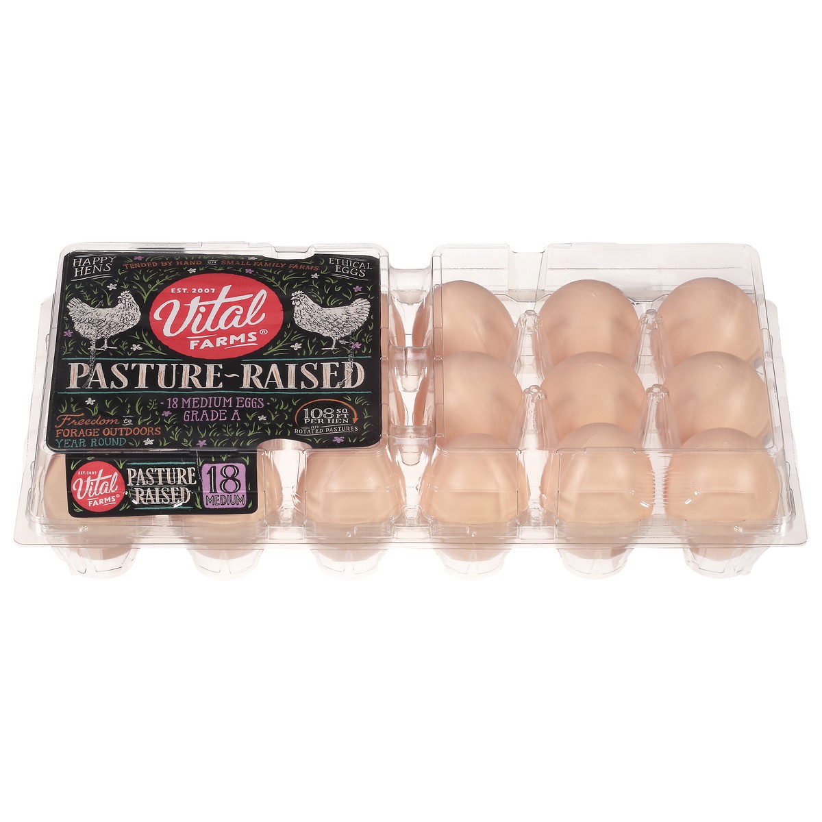 slide 1 of 8, Vital Farms Vital Farm Pasture Egg, 18 ct