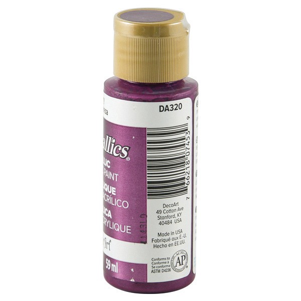 slide 13 of 13, Deco Art Dazzling Metallics Acrylic Paint, Berry, 2 oz