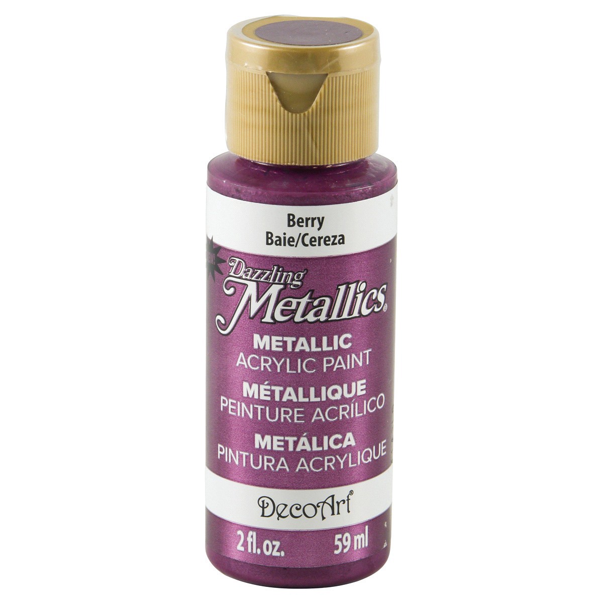 slide 1 of 13, Deco Art Dazzling Metallics Acrylic Paint, Berry, 2 oz