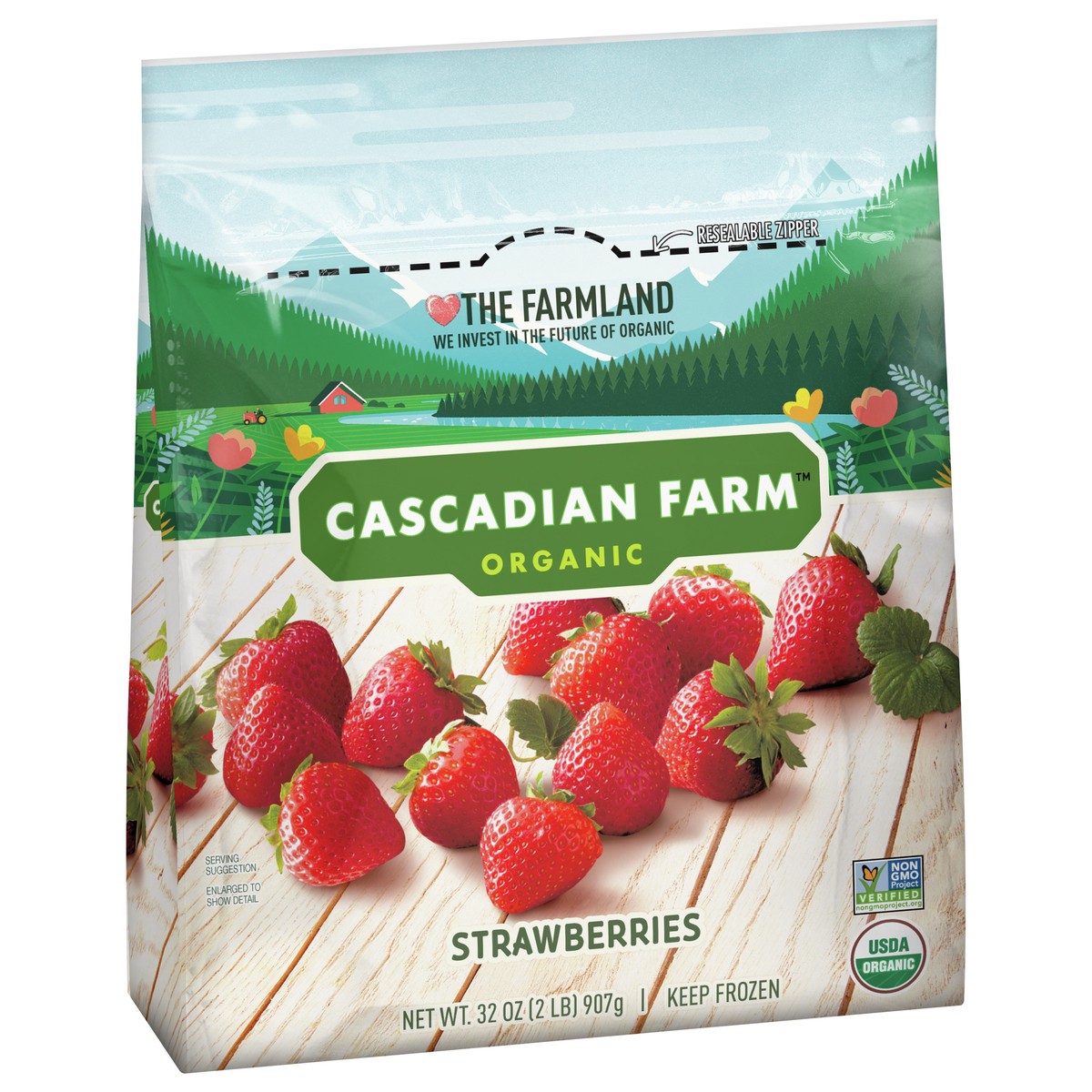 slide 4 of 9, Cascadian Farm Organic Strawberries, Premium Frozen Fruit, Non-GMO, 32 oz, 32 oz