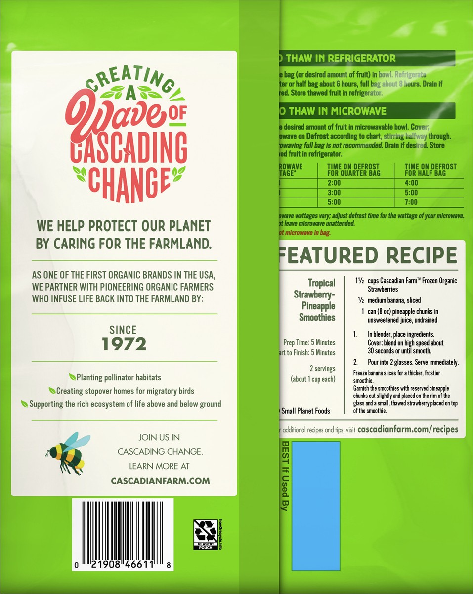 slide 9 of 9, Cascadian Farm Organic Strawberries, Premium Frozen Fruit, Non-GMO, 32 oz, 32 oz