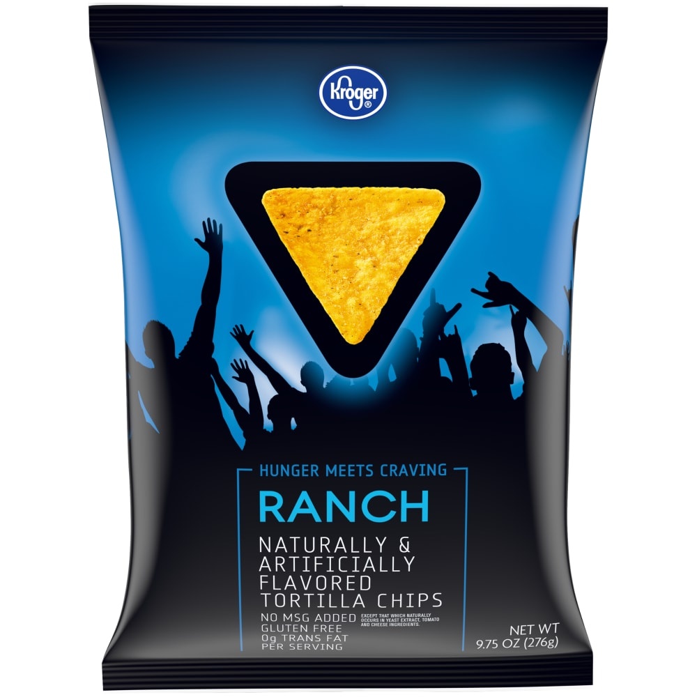 slide 1 of 1, Kroger Ranch Flavored Tortilla Chips, 9.75 oz