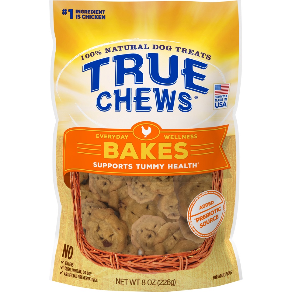 slide 1 of 6, True Chews Everyday Wellness Bakes Supports Tummy Health Dog Treats, 8 oz