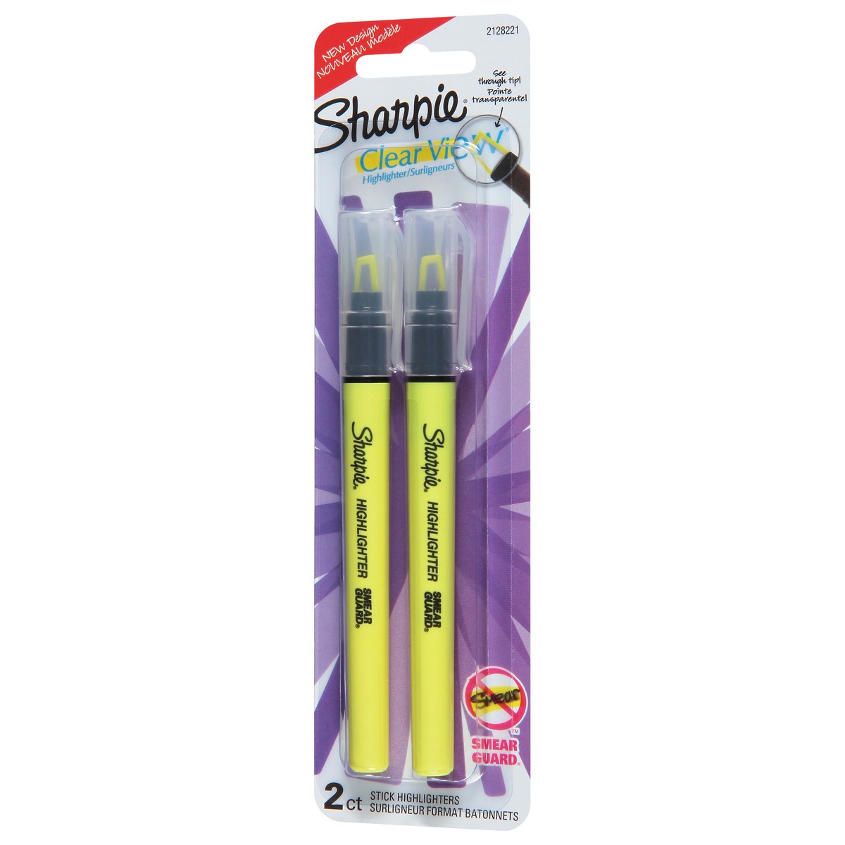 slide 3 of 9, Sharpie Clear View Sticks Yellow, 2 ct