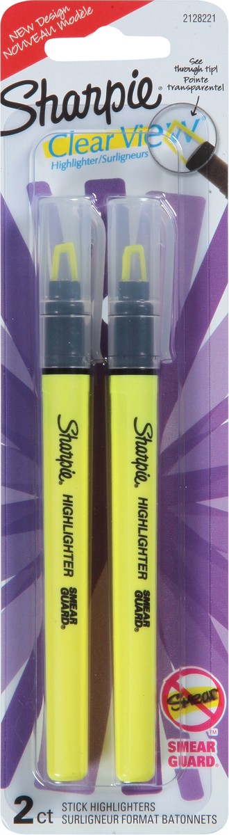 slide 6 of 9, Sharpie Clear View Sticks Yellow, 2 ct