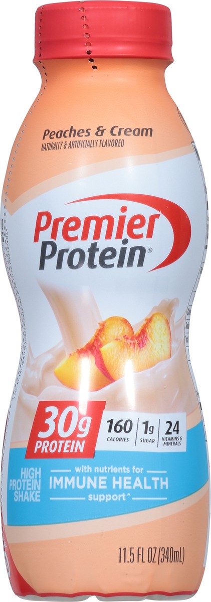 slide 2 of 9, Premier Protein Peaches & Cream High Protein Shake 11.5 fl oz, 1 ct