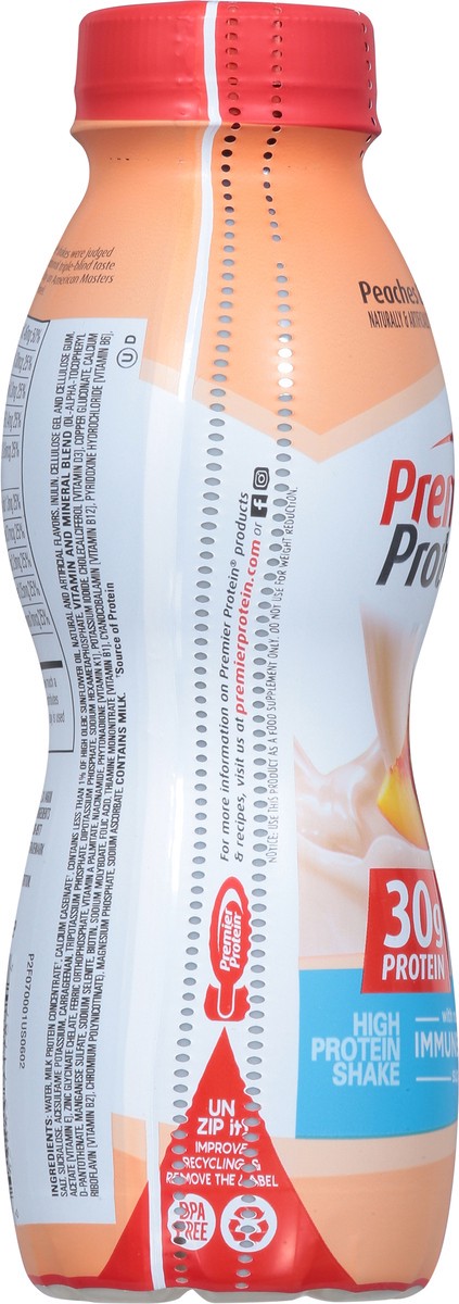 slide 3 of 9, Premier Protein Peaches & Cream High Protein Shake 11.5 fl oz, 1 ct