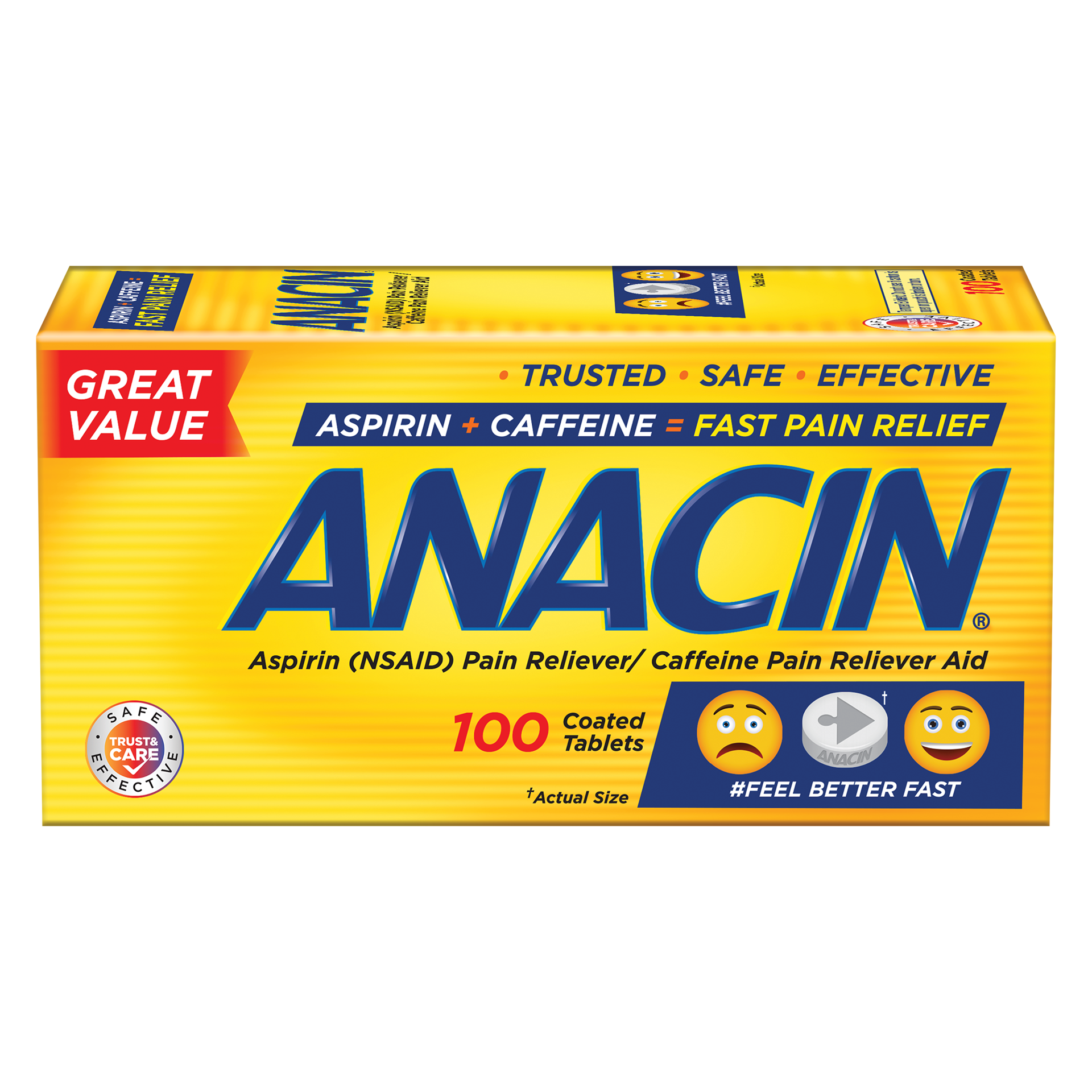 slide 1 of 10, Anacin Fast Pain Relief Tablets, 100 ct