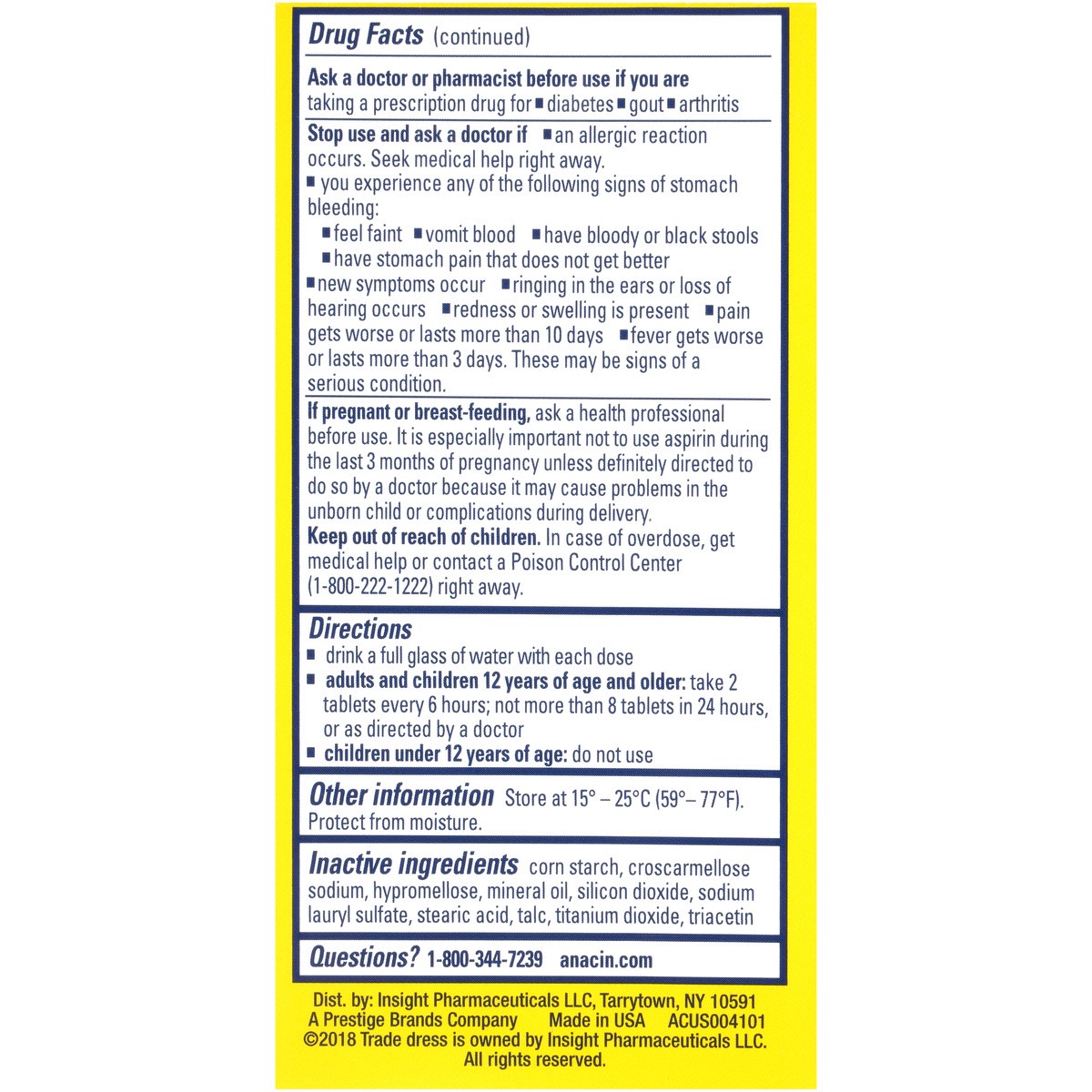 slide 4 of 10, Anacin Fast Pain Relief Tablets, 100 ct