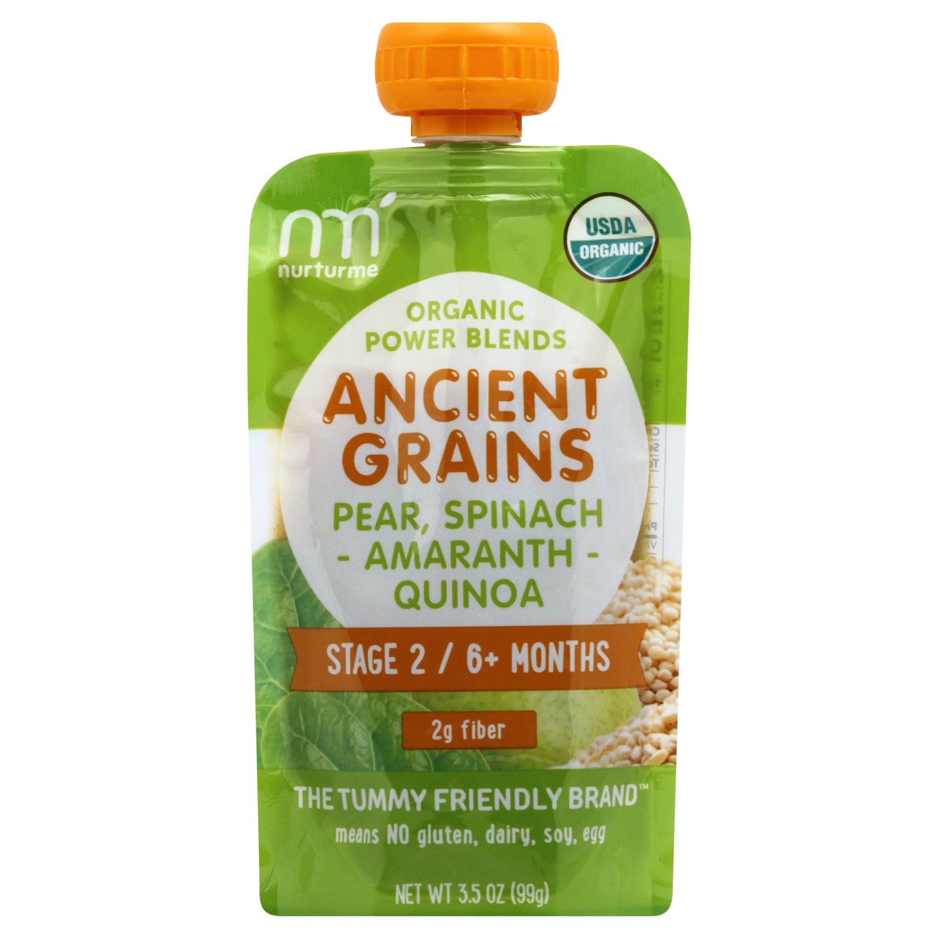 slide 1 of 2, NurturMe Power Blends With Ancient Grains-Pear, Spinach, Amaranth, & Quinoa, 3.5 oz