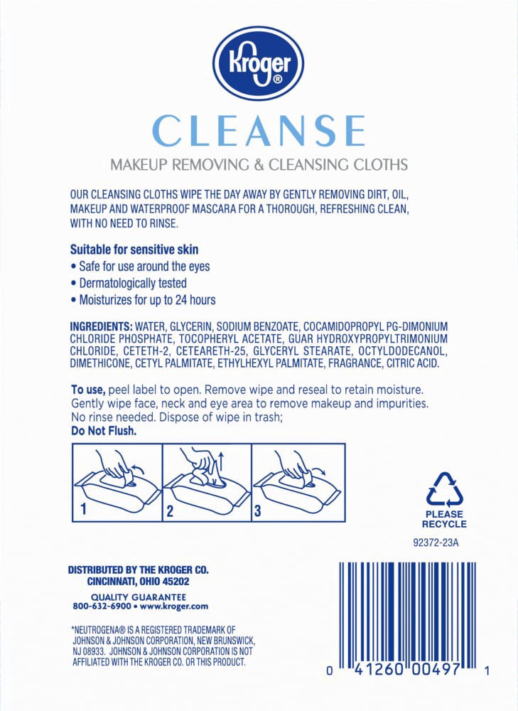 slide 2 of 5, Kroger Cleanse Makeup Removing & Cleansing Cloths, 6 ct; 25 ct