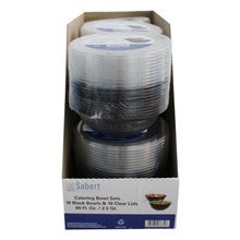 slide 1 of 1, Sabert Bowl Plas 80Z Rnd Blk W/Lid, 10 ct