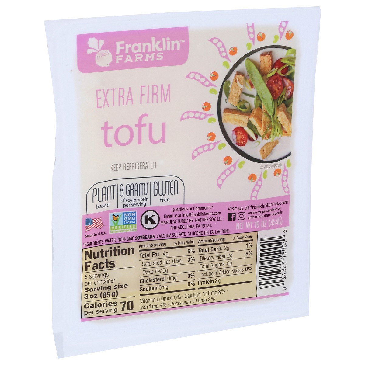 slide 2 of 7, Franklin Farms Extra Firm Tofu, Plant Based, Vegan, 16 oz, 16 oz