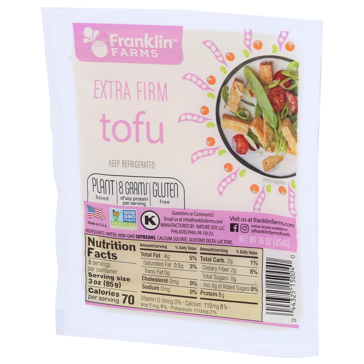 slide 3 of 7, Franklin Farms Extra Firm Tofu, Plant Based, Vegan, 16 oz, 16 oz