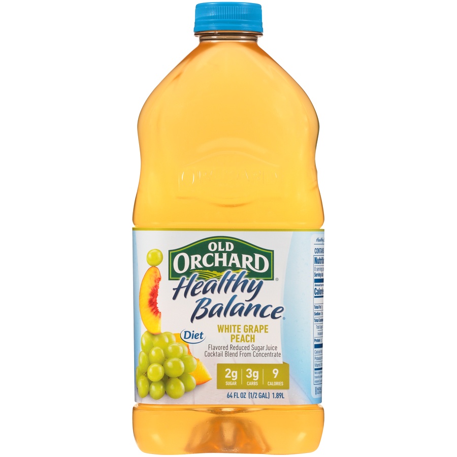 slide 1 of 1, Old Orchard Healthy Balance Whipe Grape Peach, 64 oz