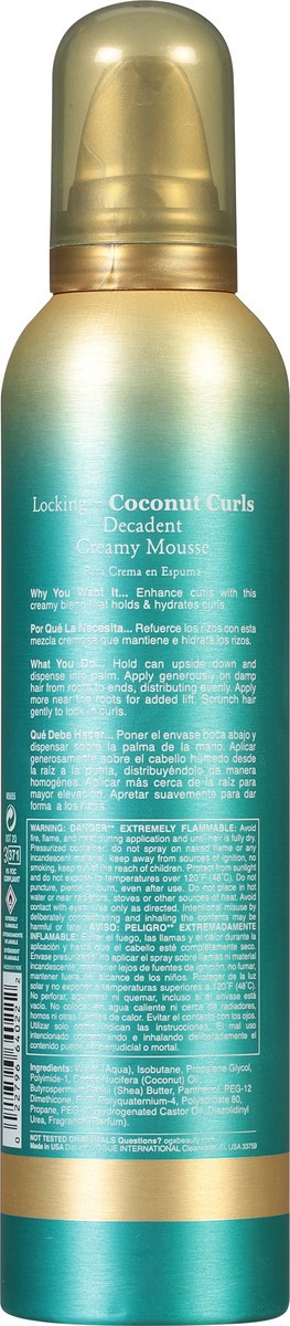 slide 8 of 9, OGX Locking + Coconut Curls Decadent Creamy Mousse, 7.9 Ounce, 7.9 oz